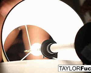 Taylor Vixen strips nude in her hotel room teasing her big tits and wet pussy solo