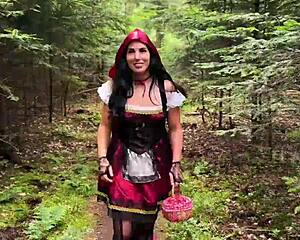 linda del sol naughty red riding hood fucked in forest