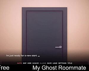 Roommate's ghostly erotic games in the dorm with natural tits