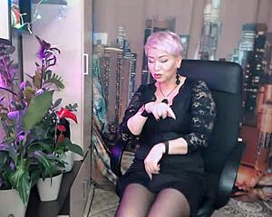 i ride this hot cock shaking my mature russian tits wildly