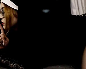 Wanna see Freirinha Madalena's pierced nipples in stockings?