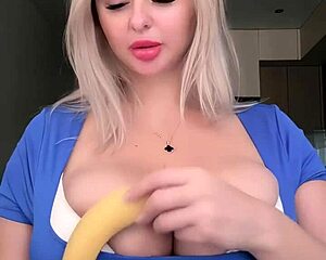 playing with food on these big natural tits feels so wrong