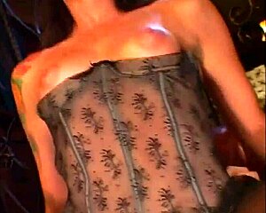 hey check out this bound college brunette in lingerie riding monster cock doggystyle 😈