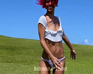 Holy shit! Barefoot latina flashes hairy pussy upskirts and nip slips outdoors!