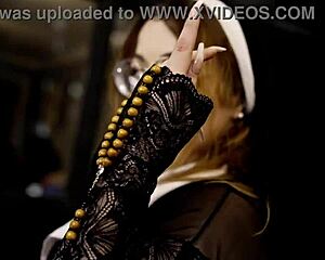 Wanna see Freirinha Madalena's pierced nipples in stockings?