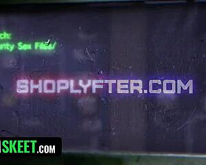 turns out she's not that pregnant - watch her suck and fuck like a naughty teen thief in shop bust