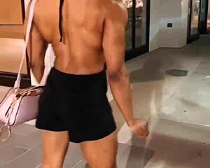 Erotic Female Bodybuilder Babe Flexes Muscles Up Close