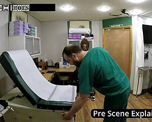 nurse sneaks into exam room vibes pussy to cum
