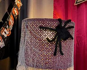 Halloween night turns into bisexual FFM threesome with skinny tattooed brunettes licking shaved pussies