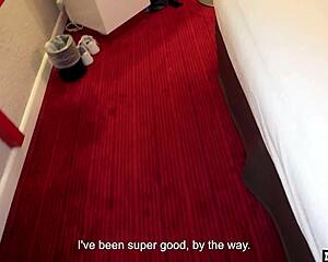 a skinny belgian babe bends over for santa's hard pounding doggystyle ride