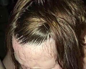 granny gilf drops to knees for a sneaky deep blowjob surprise