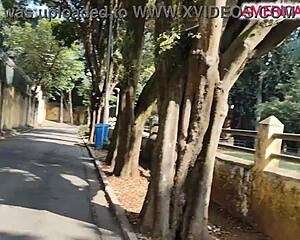 that sexy 18 year old hottie calls a friend to pop her cherry virginity out in the woods. she rides his huge cock missionary style in lingerie