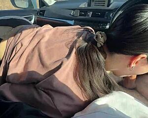 Fucked my friend's tight pussy in car while her boyfriend waits outside