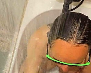 Hot Wife's Steamy Bathtub Blowjob and Handjob with Fiery Red Nails