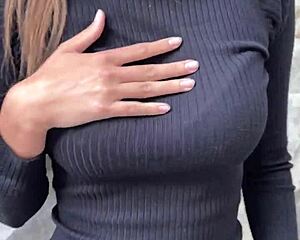 tall tattooed 18yo model flashes pretty ass then bends over for risky public pov creampie doggystyle