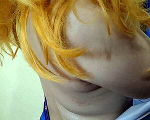 trans samus slaps soft tits with bbc dildo lactating puffy nipples 💦