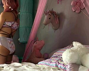 barely legal kiki cali diaper ddlg rope anal hook lesbian!