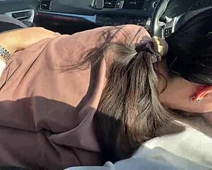 Fucked my friend's tight pussy in car while her boyfriend waits outside