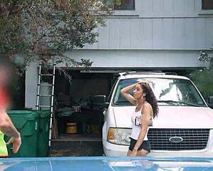 Craving ginger bytes riding cock bent over in her garage pov?