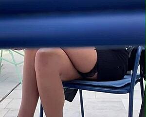 tall tattooed 18yo model flashes pretty ass then bends over for risky public pov creampie doggystyle