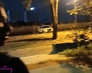 Heart Pounding as She Jerks That Huge Cock in Public Square