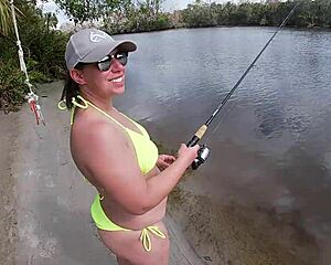 busty milf diamond, fishing turns into public outdoor ass fucking by couple?