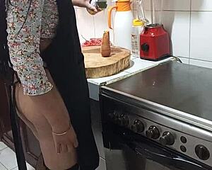 my horny latina milf big ass shakes masturbating in kitchen prepping dinner creampie dream