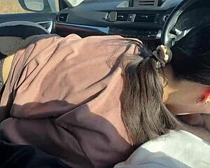 Fucked my friend's tight pussy in car while her boyfriend waits outside