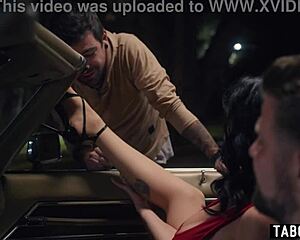 wanna see this huge tits latina housewife lick stranger cock public with hubby watching?