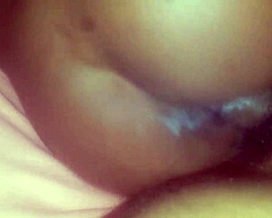 Twin ebony sisters get wet pussies fucked sideways with cumshots in petite black action