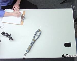 Blonde milf and teen 18+ share security guard's cock