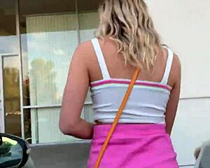 petite teen slut khloe kapri flashes squirts outdoors public pickup pov blowjob bent over cock sucking
