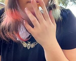 alt milf smokes big natural tits