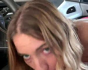 petite teen slut khloe kapri flashes squirts outdoors public pickup pov blowjob bent over cock sucking