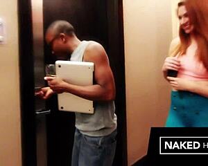 wanna see this curvy redhead smoke and deepthroat huge black cock?