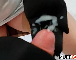 busty milf strokes fat cock with her huge tits in hd handjob frenzy