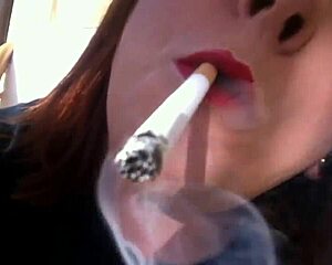 Tina snua's bbw curves shine while smoking cork cig with snap inhales double pumps and nose exhales