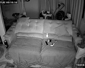 security camera catches stepdaughter bouncing on stepdad's thick cock in secret room