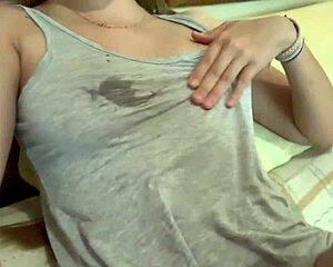 😍 cute princess babe with big natural tits gropes herself deliciously in daddy's forest cabin 👑🌳