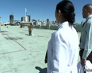 shemale nurse shares intense session with black doctor