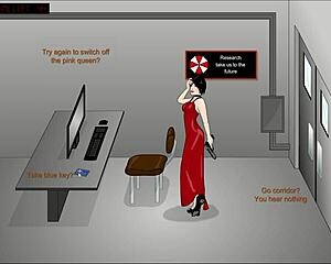 Ada Wong toys her pussy against the pink queen in a playful dildo duel