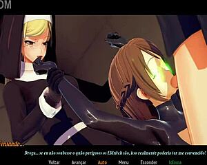 freira safada tempts friend into naughty girlfriend game play