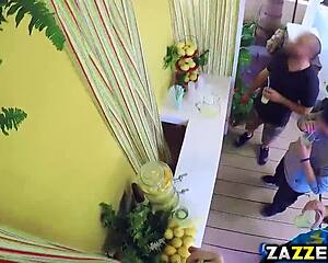 Bent over for that big cock doggystyle after Dani Daniels' handjob lemonade?