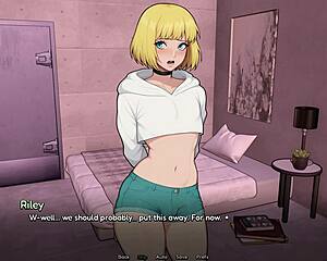 Stuck in the bunker with this sexy femboy ladyboy, game turns into hot shemale action quick