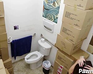 Pawn shopper flashes her nice big tits