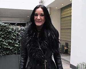 a sexy british girl flashes workers pissing at construction site showing tits