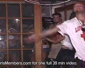 college girls tear shirts for cash prizes at wild bar contest