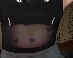 sexy goth chick dances stripping big tits then squirts hard toys out 🔥💦