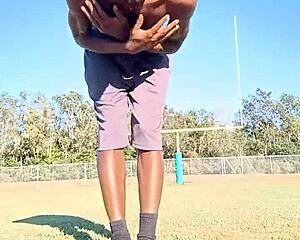 Isn't this athletic black daddy workout hot?