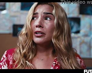 A horny shemale detective named Agatha Vega gets a blowjob from Latina girl during prison fuck scene